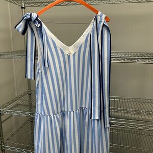 Entro Blue and White Striped Dress